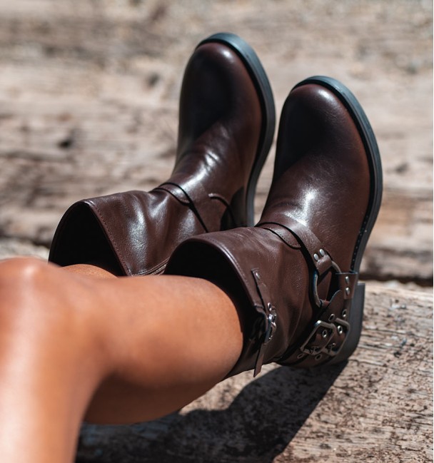 Botas de biker Lukie castanhas