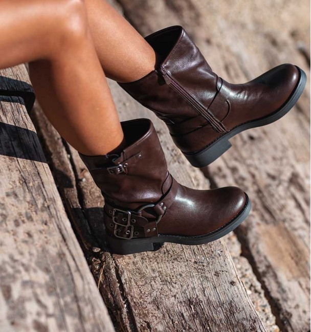 Botas de biker Lukie castanhas