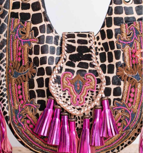 Bolso étnico machas lila