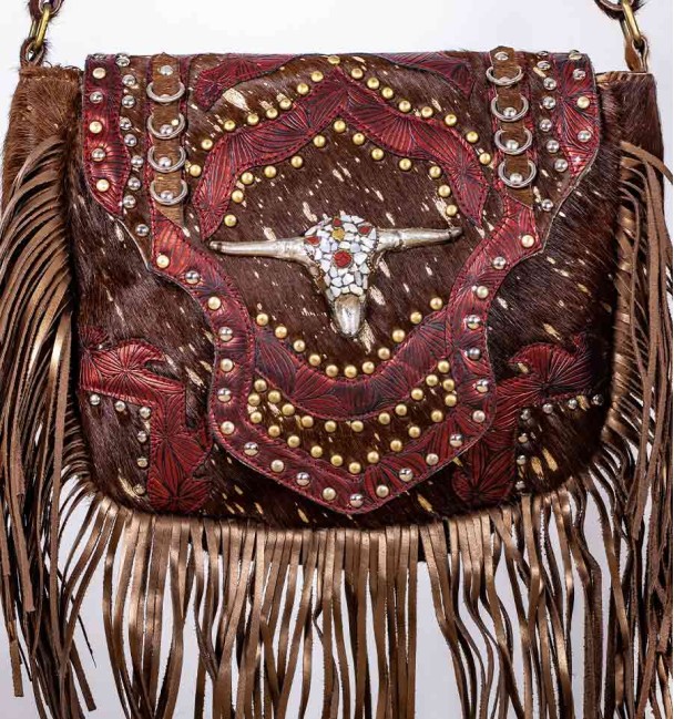 fringed boho bag Buffalo white