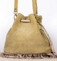Bolso boho flecos verde