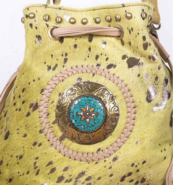 Bolsa de mulher verde hippie chic