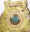 Bolso boho flecos verde