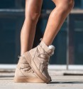 Botas bege de dupla face
