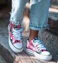 Pink camouflage sneakers