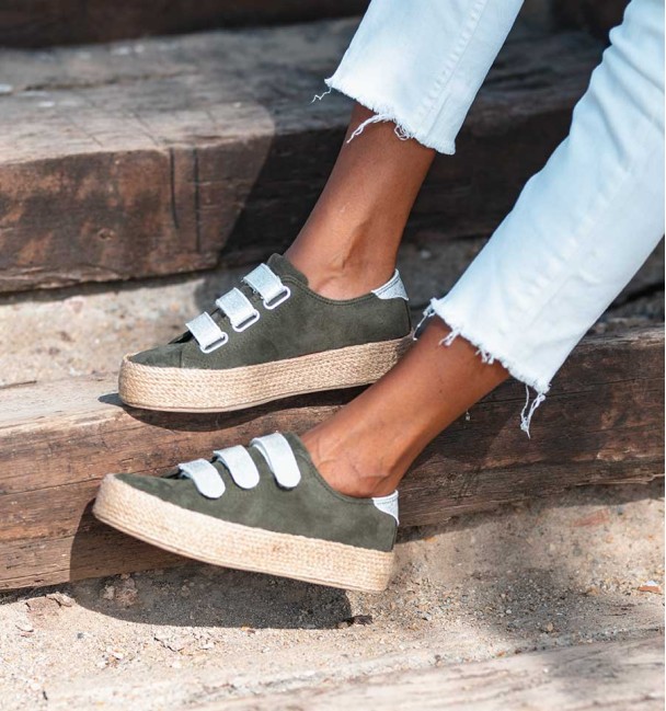 Sapatilhas de velcro verdes