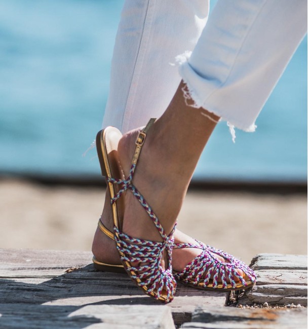 braided clog ballerina shoes with bare heel. Animal free