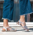 silver braided ballerinas