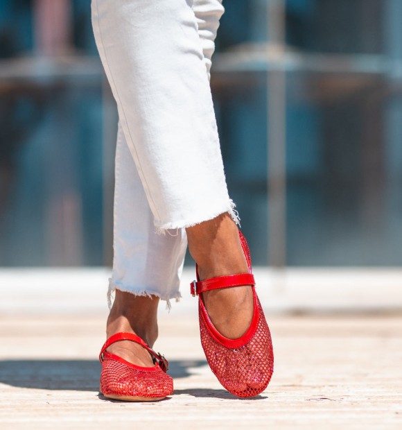 Mess ballerinas in red colour 2