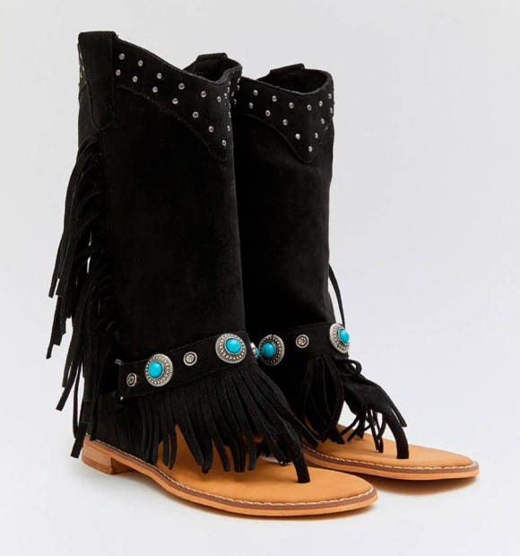 black bohemian sandal boots 2