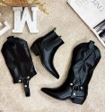 detachable black cowboy boots, can be worn as a high top boot or as a boot boot with a removable shaft.