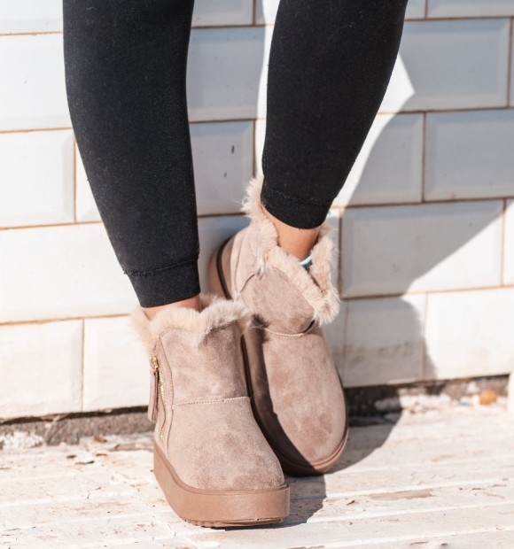 Botas baixas australianas com fecho de correr e forro em pele sintética. Botas de esqui vegan 2