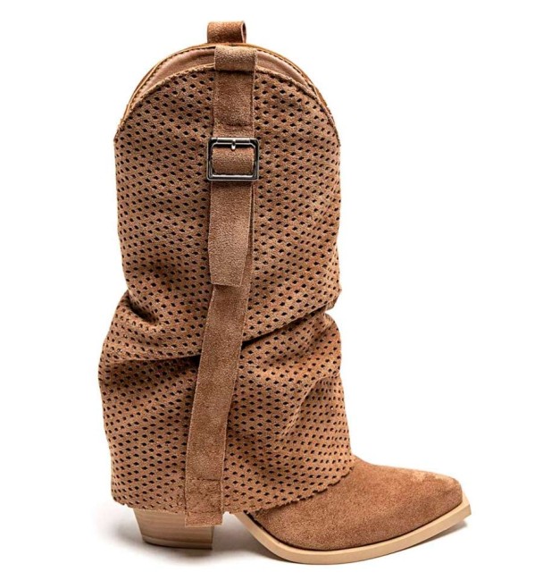 Brown cowboy boots with gaiters MANDY