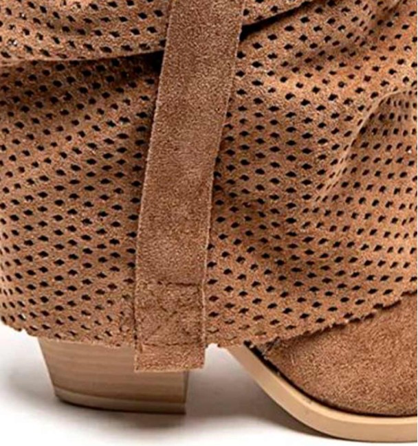 Brown cowboy boots with gaiters MANDY