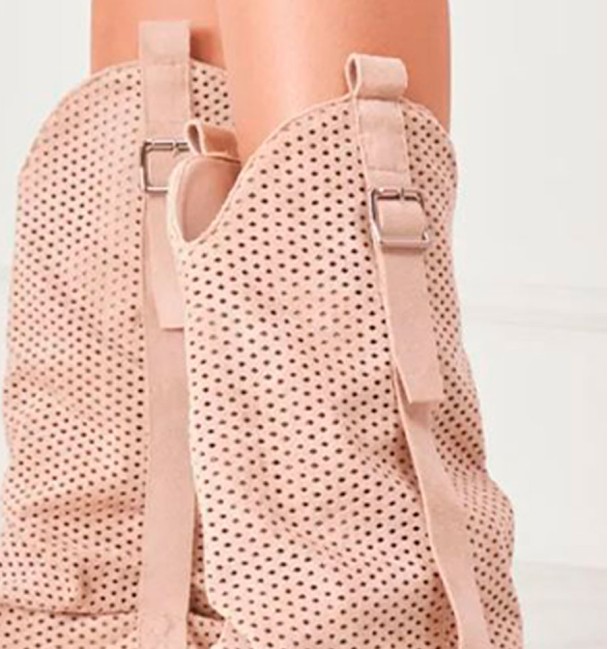 Botas de cowboy bege com polainas MANDY