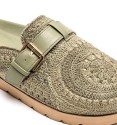 Zuecos bohochic verdes croché