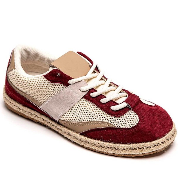Zapatillas deportivas malla burdeos