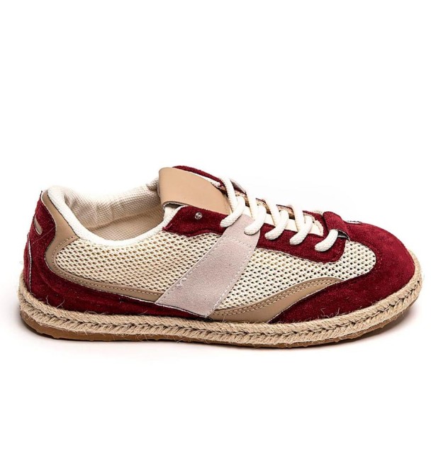 Zapatillas deportivas malla burdeos