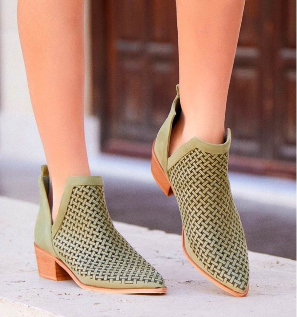 Green summer country ankle boots