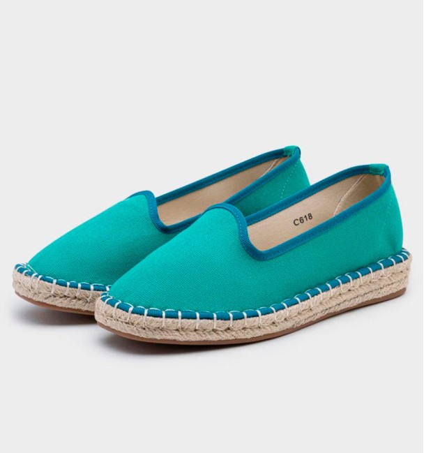Blue bicolour espadrilles