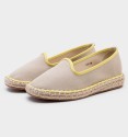 kakhi and yellow bicolour espadrilles