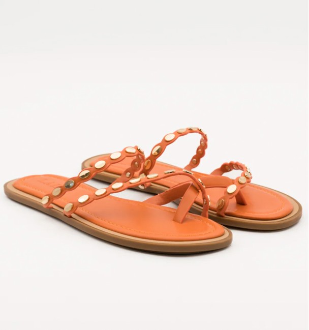 Orange crossed sandals