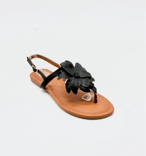 Sandalias black flower