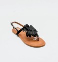 Black flower sandals