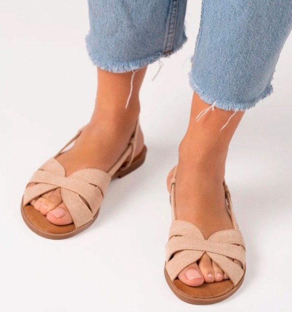 Sandália caranguejo bege