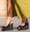 Black esparto bow wedges