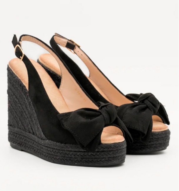 Cuñas negras esparto lazo