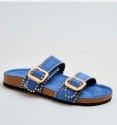 Blue bio sandals with studs