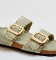 Sandalias bio verdes tachas