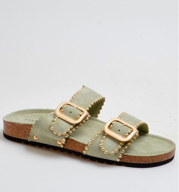 Sandalias bio verdes tachas