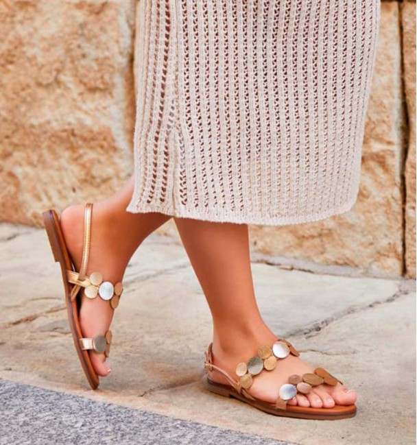 Golden circles sandals