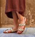Sandalias doradas mini circulo