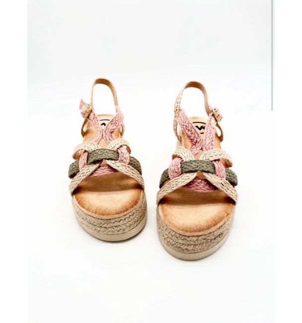 Cunhas Esparto rosas entrançada