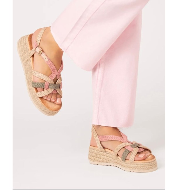 Esparto pink wedges with braided upper