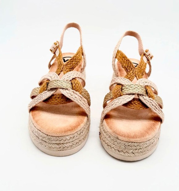 Esparto brown wedges with braided upper 2