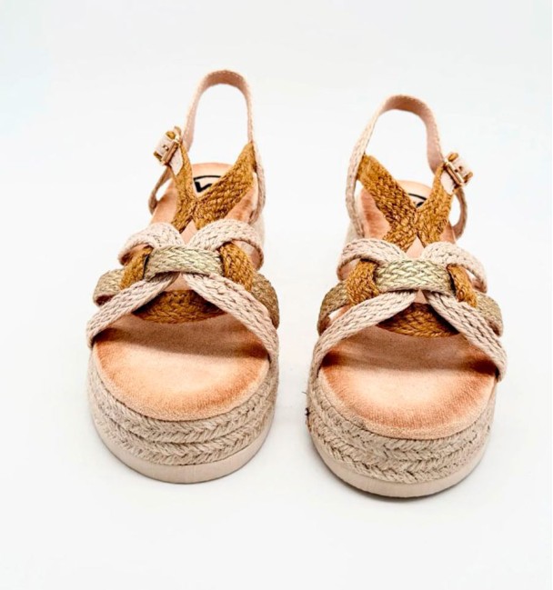 Esparto brown wedges with braided upper