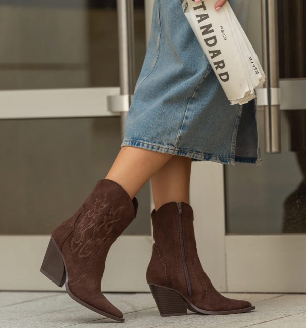 Botas cowboy cor castanho oscuro Adriana
