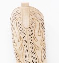 Beige cowboy boots with heel