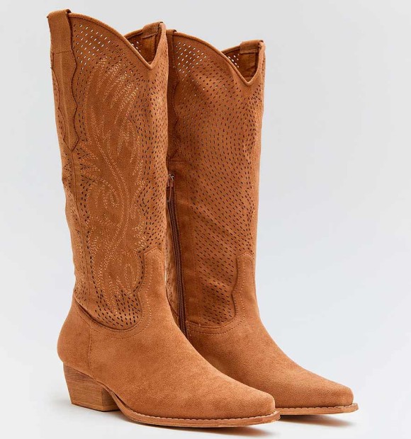 Brown cowboy boots with heel Ibiza 2