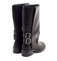 Black biker boots with gaiters