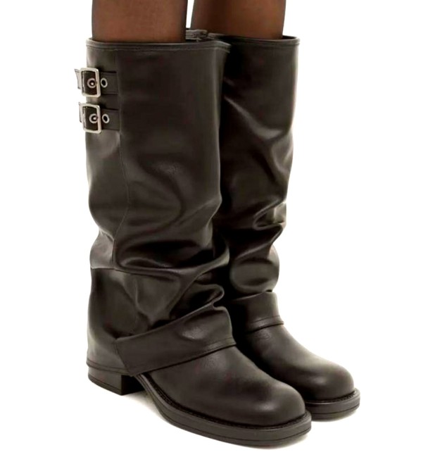 Black high boots with gaiters