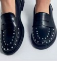 Black loafers studs