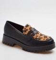 Animal print track sole loafers