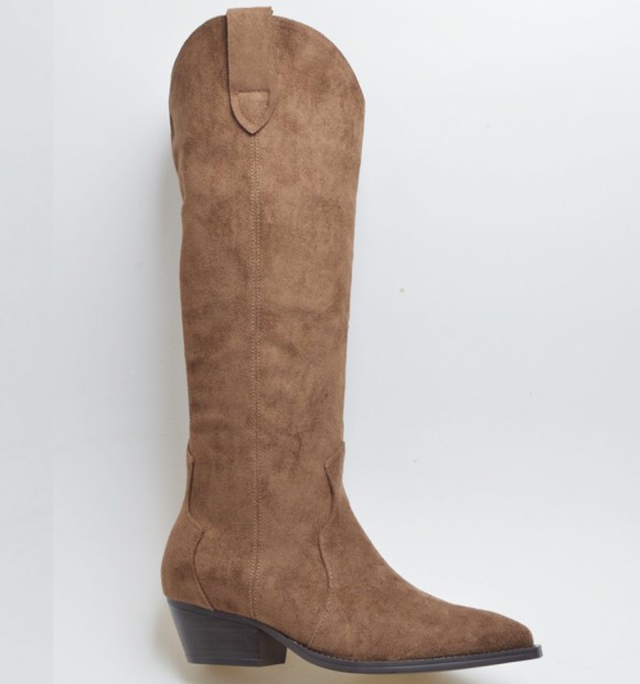 Botas cowboy taupe tacón bajo 2