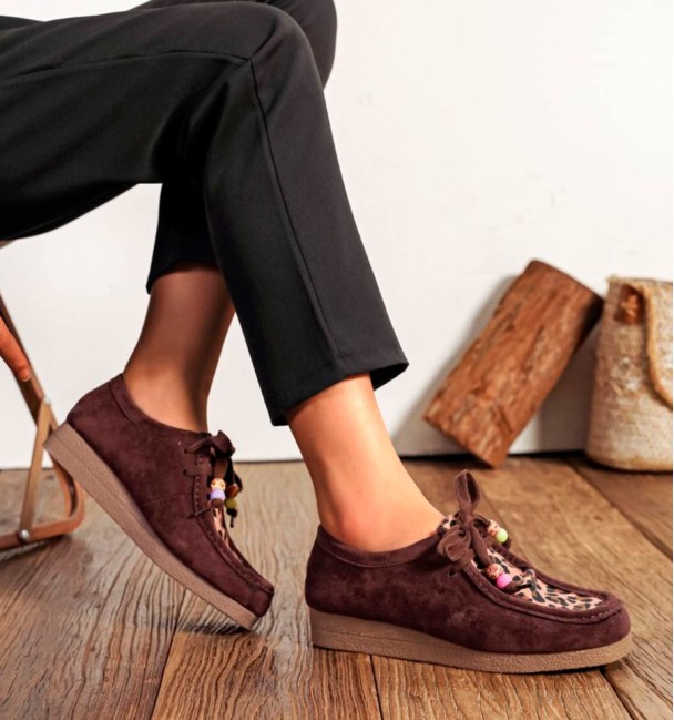 Brown shoes nimal print