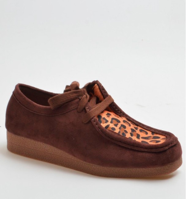 Brown shoes nimal print